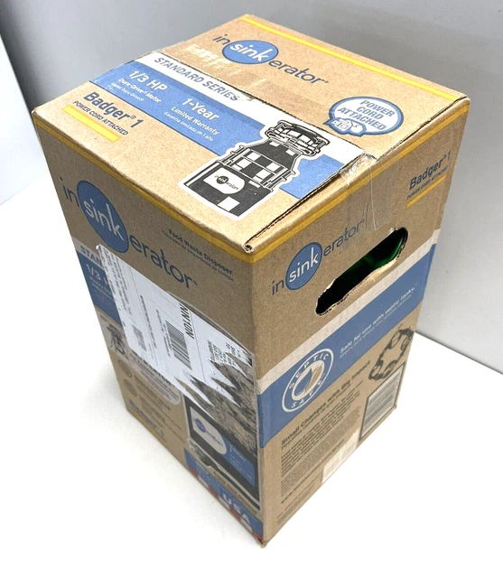 INSINKERATOR BADGER1 GARBAGE Disposal Power Cord Attached, 1/3 HP 79.