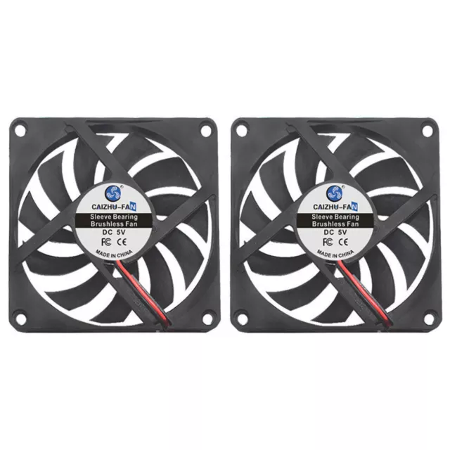 4x Gehäuse Lüfter 80 mm leiser Lüfter Case Fan Schwarz PC Kühler 5v/12v/24v 2