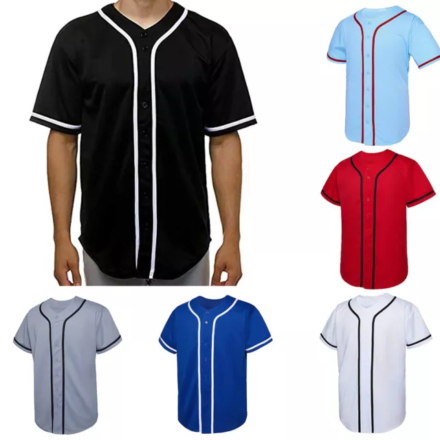 T-Shirts De Baseball Pour Hommes Chemises Boutonnées À Manches Courtes 《