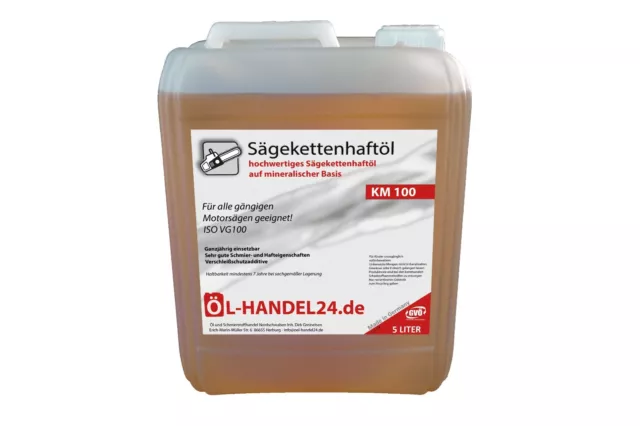 KM 100 (5 Liter) Hochleistungs Sägekettenöl Kettenöl Haftöl Motorsägenöl