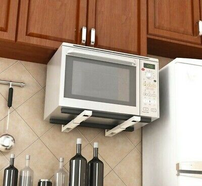 Bianca Include 6 Viti Supporto da Parete per Forno a Microonde Staffa per Montaggio a Microonde 2 Pezzi Supporto per Microonde a Parete Utilizzato per Supportare i Forni a Microonde 