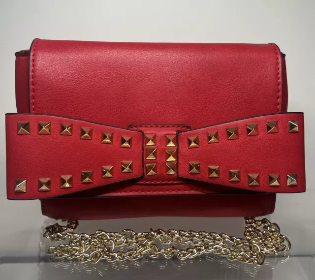 Mellow World Red Wallet w/ Gold Chain Crossbody Strap