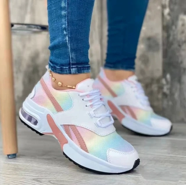SNEAKERS FEMME CHAUSSURE basket compens e multicolore lacet