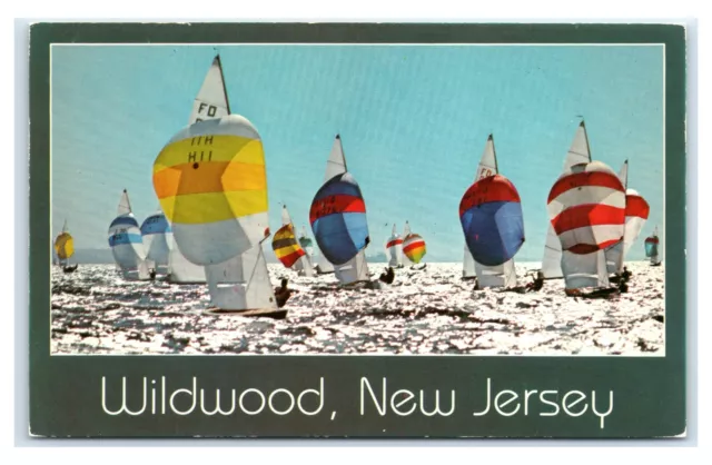 Postcard Wildwood NJ - Sailing along the South Jersey Shore L19