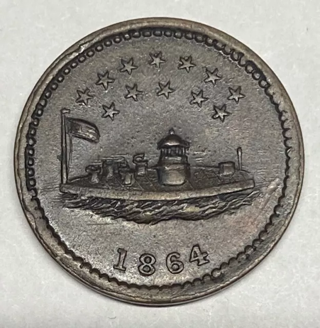 1864 Civil War Token / Monitor / Our Navy.