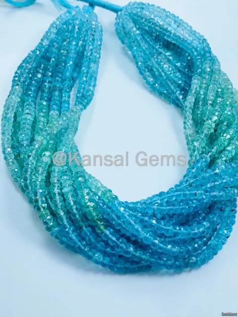 Natural Multi Sky Apatite Faceted Rondell Beads,Sky Apatite Rondell Beads 13"