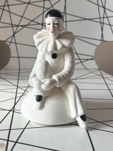 VINTAGE PIERROT CLOWN Ceramic Trinket Pot Lid Figure 80s £18.39 - PicClick  UK