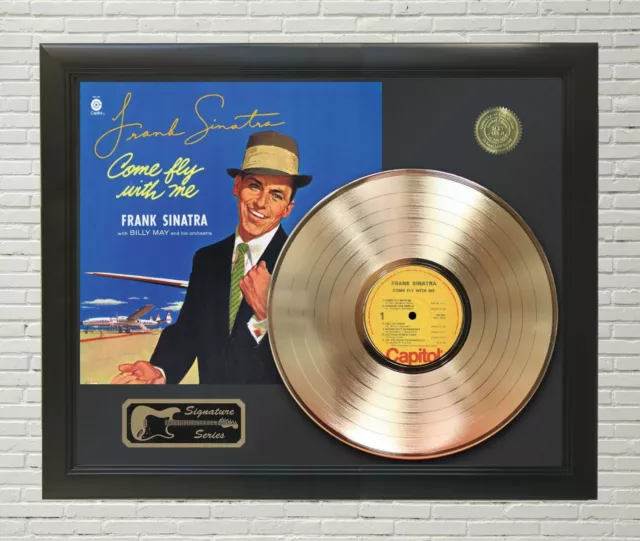 Frank Sinatra Framed wood Reproduction Signature LP Record Display. "M4"