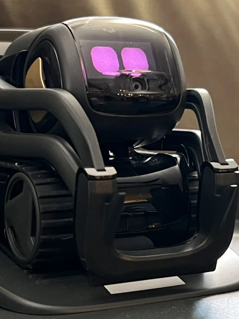 Anki Vector Robot Companion with charger, cube, and Vector space tray.