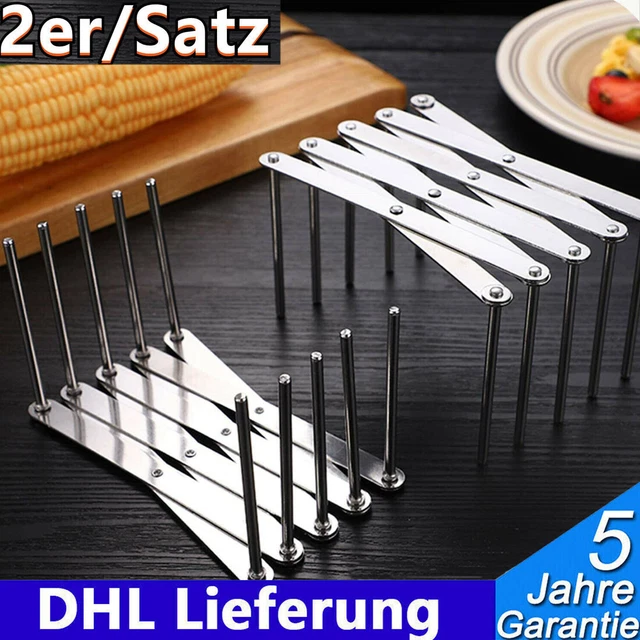 2er Set Rippchenhalter Aus Edelstahl – Verstellbar Von 9 Bis 84 Cm, Multifunktional Als Deckelhalter & Ständer, Für Grill & Küche – Robust & Rostfrei