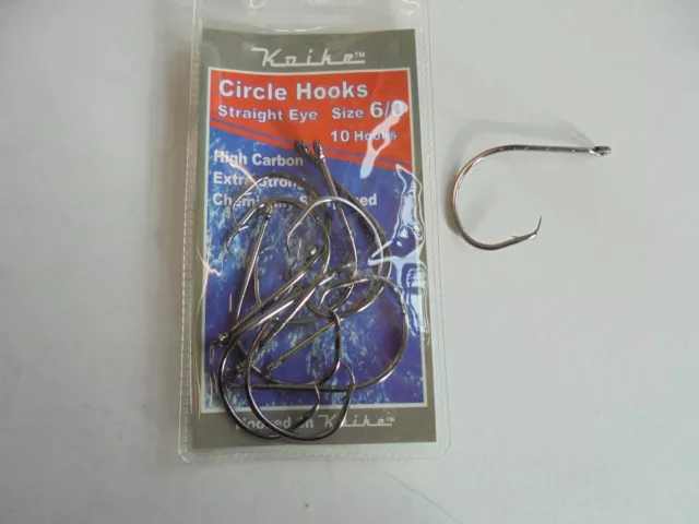 10 x Koike Circle Sea Fishing Hooks - Size 10/0 to #2