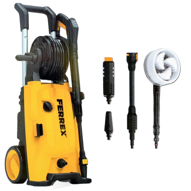 FERREX PRESSURE WASHER 2200W 150 bar 450 l/h hose reel 10 m hose £96.61