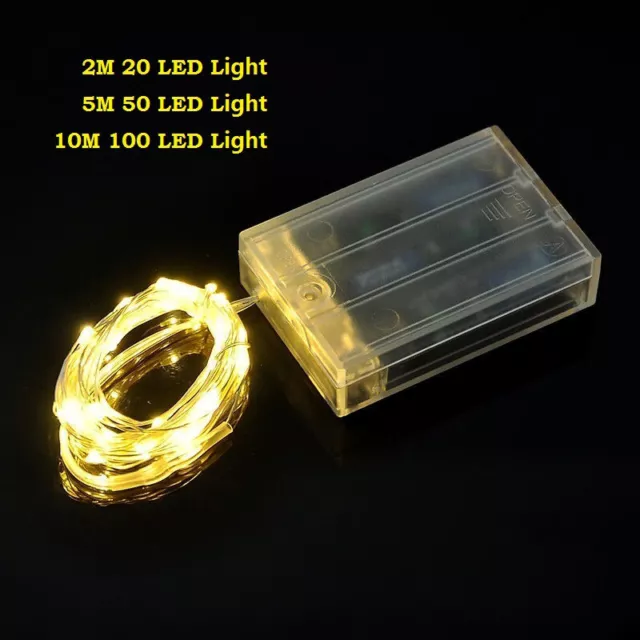 LED String Fairy Lights Copper Wire Battery Powered Waterproof 20 / 50 / 100 LED