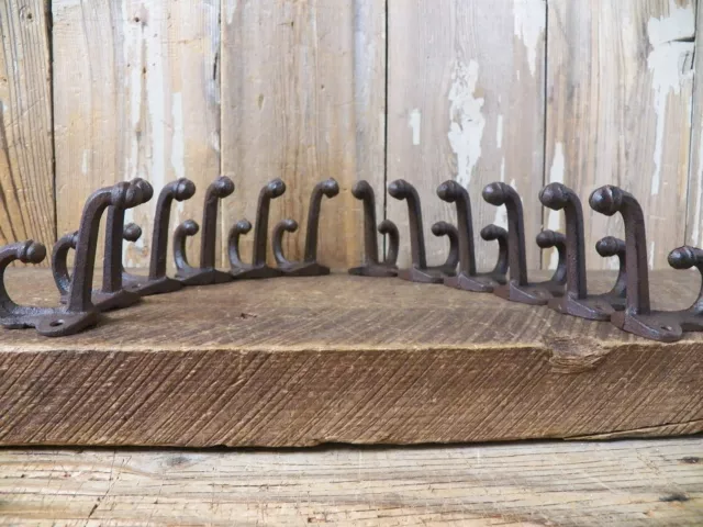 Lot 12 Antique-Style ACORN Rustic School COAT HOOK Cast Iron Wall Hardware