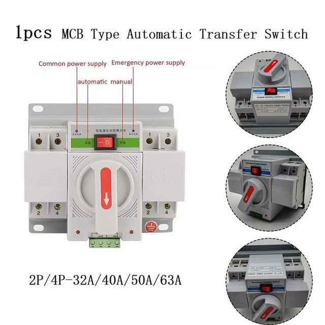 Interruttore interruttore trasferimento doppia potenza efficiente e versatile 380 V