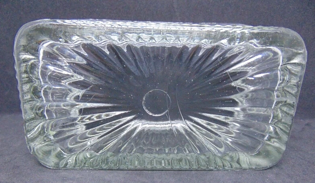 Hoosier Cabinet 1930s Vintage Glass Sneath Saltbox Jar 4 Mission Style Clear 5