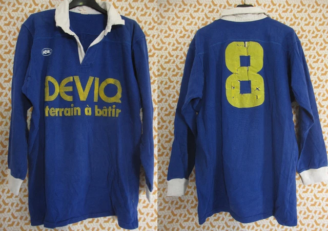 Maillot rugby Le Roc DEVIQ Terrain à Batir porté #8 Vintage Coton - 6 x 7 / XL