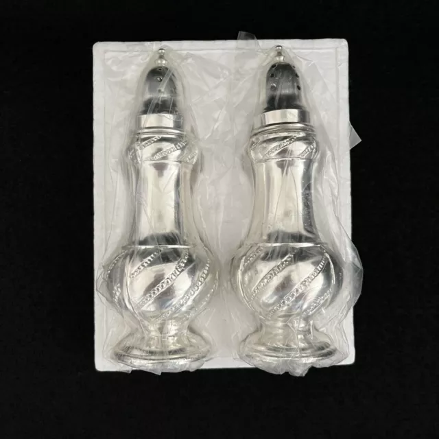 FB ROGERS CO.~New in box VTG imported silver plate Salt & Pepper Shakers HF-0911