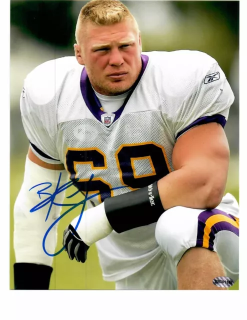 Brock Lesnar Minnesota Vikings Signed 8 x 10 Photo  COA TTM Seal 23G01188