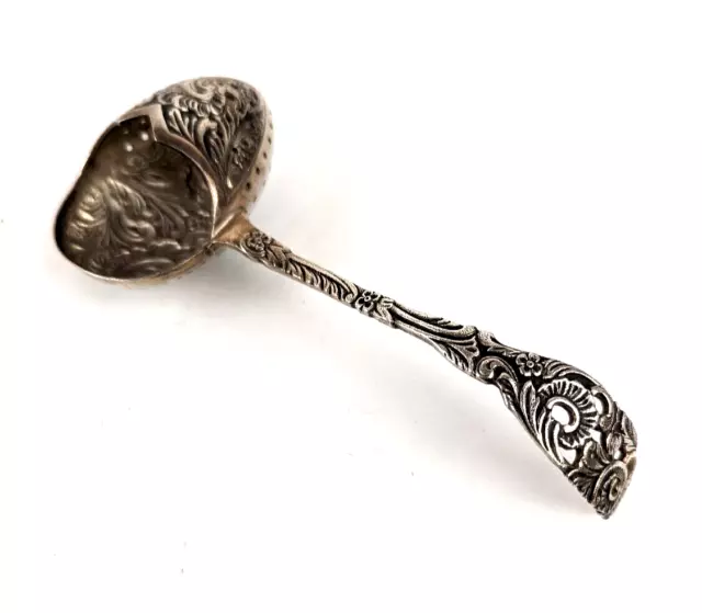 LOVELY Georg Nilsson Silver-plated GERO 90 Sifter Tea Strainer Spoon Ornate 6"