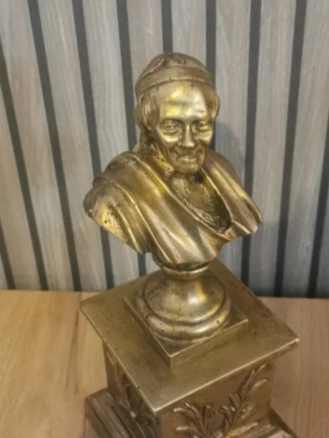 SUPERBE et rare Buste Voltaire En Bronze Doré 2