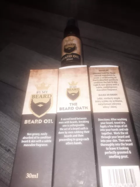3x By My Beard Oil 30ml For Men Non Greasy Easily Absorbed Oil Beard & Skin 3x