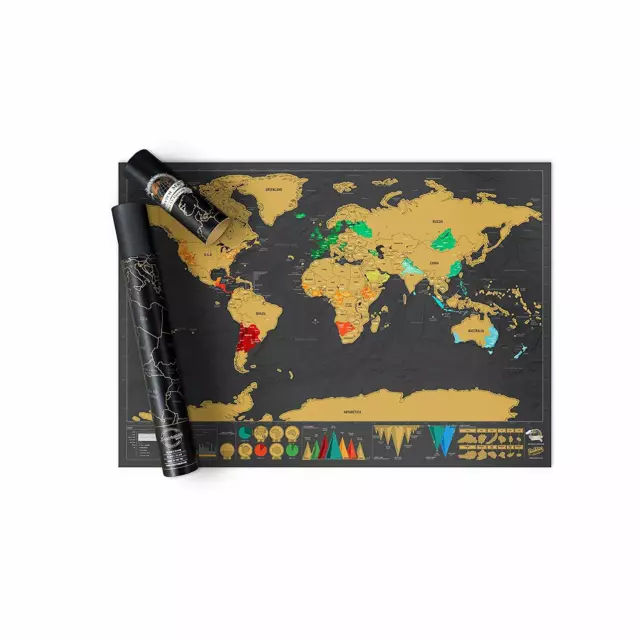 Scratch Off Map World Poster Deluxe Edition Personalized Scratchable