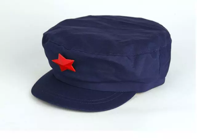 Chinese Military Soldier PLA Type 65 Blue Hat Retro Worker Mao Cap With Red Star 2
