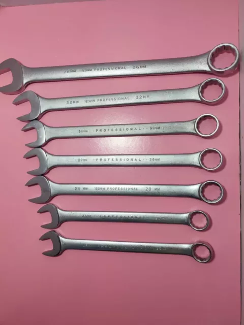 7 pc proto metric large combination wrench set36mm,32mm,30mm,29mm,28mm&,26mm&25m