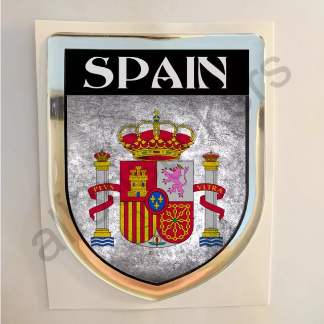 Spagna Adesivi Scudetto 3D Emblema Stemma Sporco Resinato Adesivo Resinati