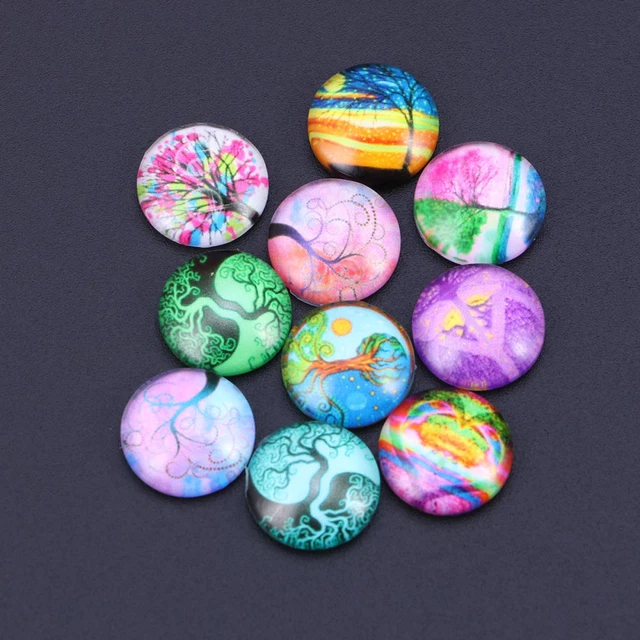 10PCS Dome Anhänger Runde Glas Kiesel Flatback Dome Cabochons