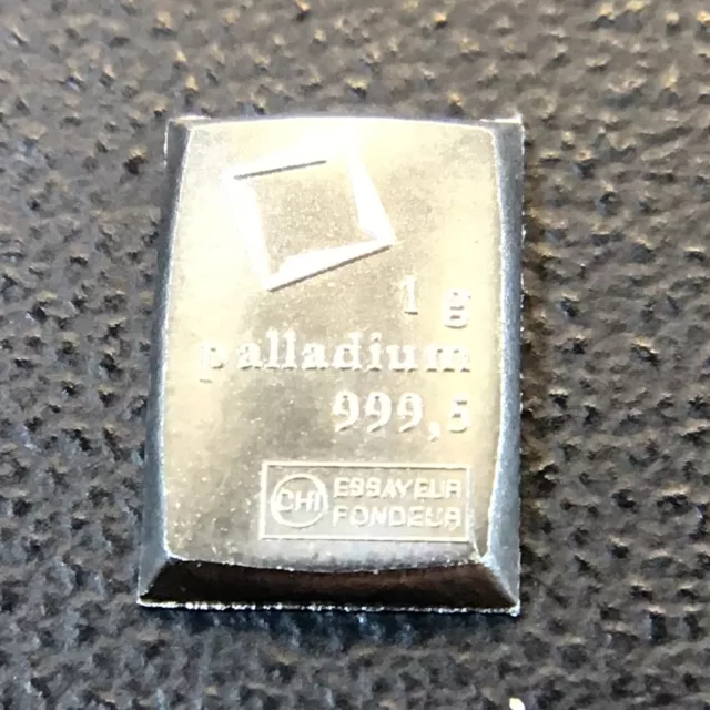 1 gram Palladium Bar - Valcambi Suisse