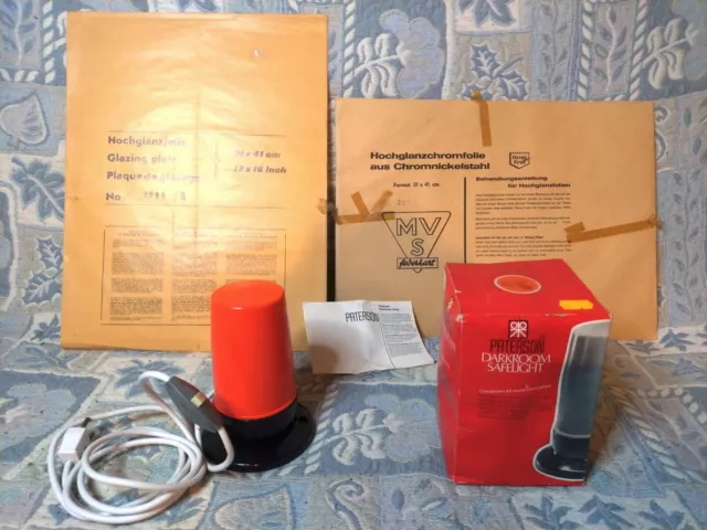 Paterson darkroom safelight orange + 4 feuilles glacées 31x41 mvs