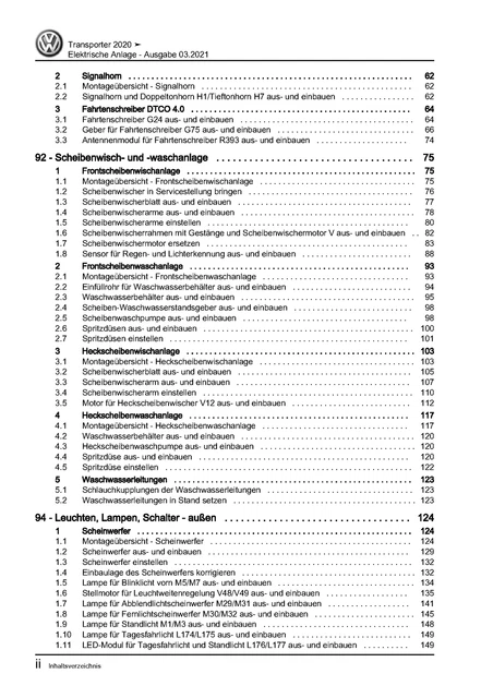 VW TRANSPORTER T6.1 (19>) Repair Instructions Electrical System £16.81