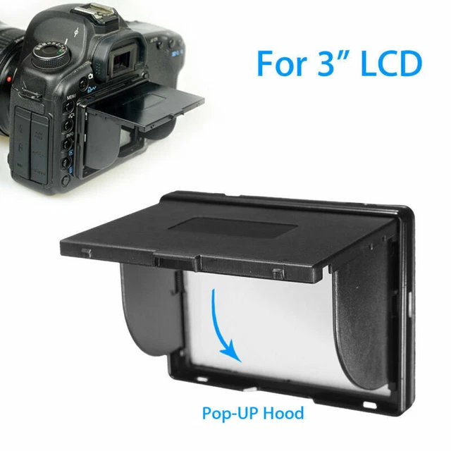 Universal 3"LCD Sombra SLR Cámara Pantalla Desmontable Pop-UP Hood Protector
