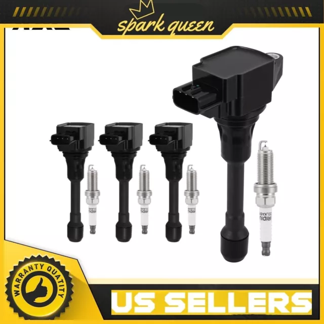 4 Ignition Coils + 4 Spark Plug For Nissan Altima Cube Rogue Infiniti FX50 uf549