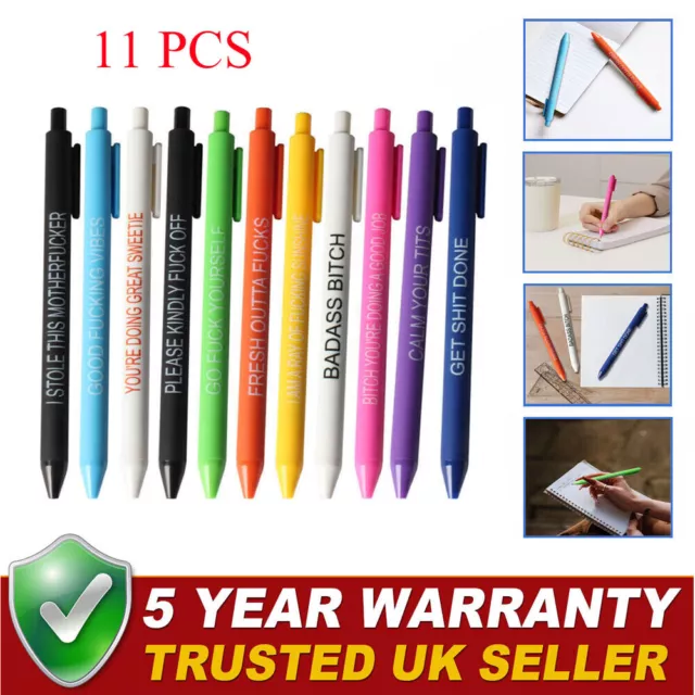 Sweary Fuck Pens Cussing Pen Gift Set 5 Swear Words Colorful Pens Profanity  Gel Pen Set Funny Pens 