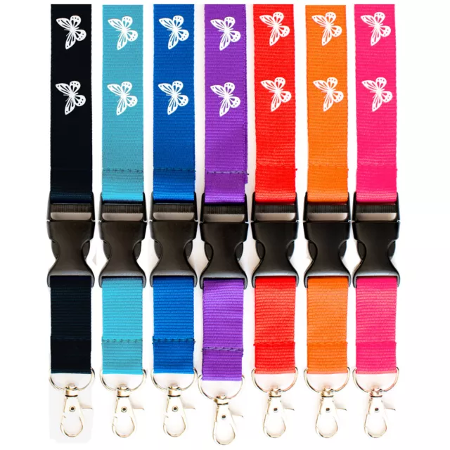 Rolseley Lanyard Neck Strap with Butterfly for ID Badge Holder with Metal Clip