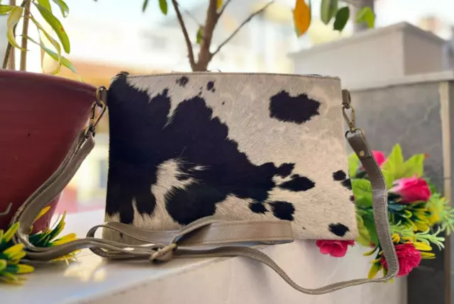 Real Cowhide Crossbody Purse Handbag Western Hair On Leather Bag Sling Bag Women