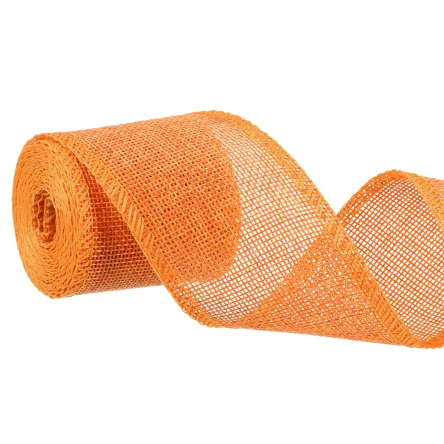 Cintas con cable de arpillera, cinta de tejido de arpillera natural de 2,4 pulgadas x 3 yardas, naranja
