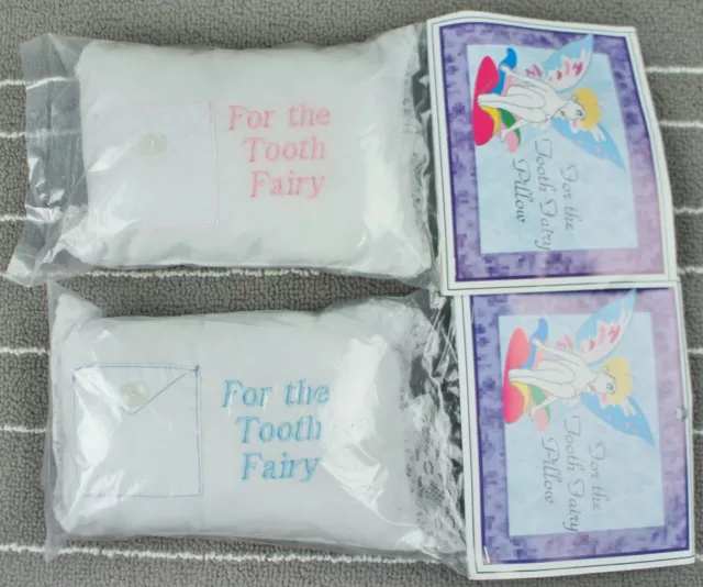 For The Tooth Fairy Pillow  7 X 5 Lot of 2 Boy & Girl