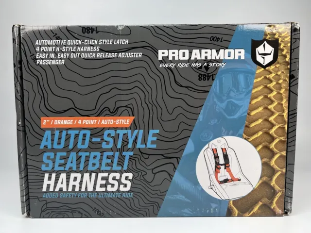 Pro Armor Seat Belt Harness 4 Point 2" Orange Automotive Latch Yamaha Rhino YXZ