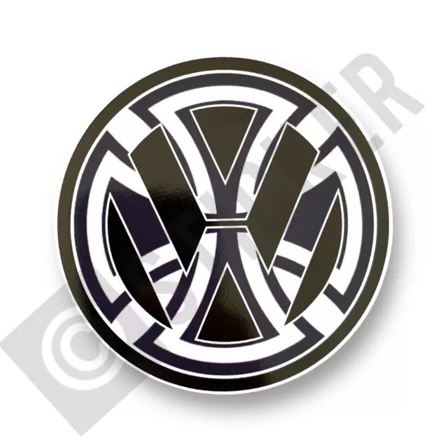 VW Logo Badge White/Black Sticker (A) - T25 T4 T5 T6 Camper Van Beetle Bus  Car