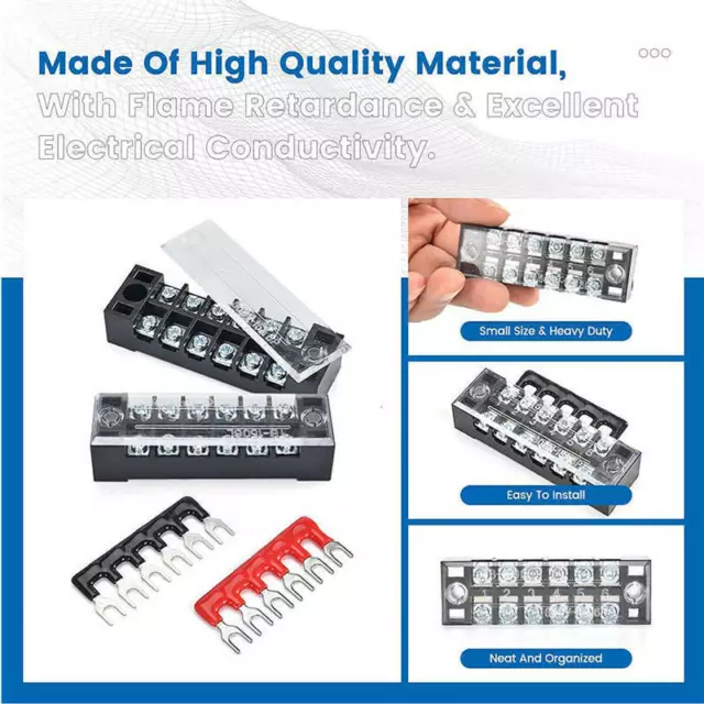 Dual Row 3-12 Position Screws Terminal Electric Barrier Strip Block 600V 15A 25A 3