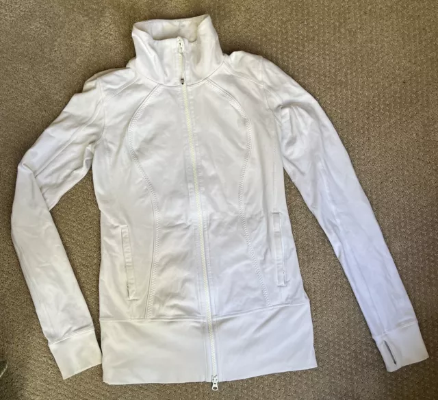 Lululemon Womens Define Full Zip Jacket Size 6 White High Neck Stretch