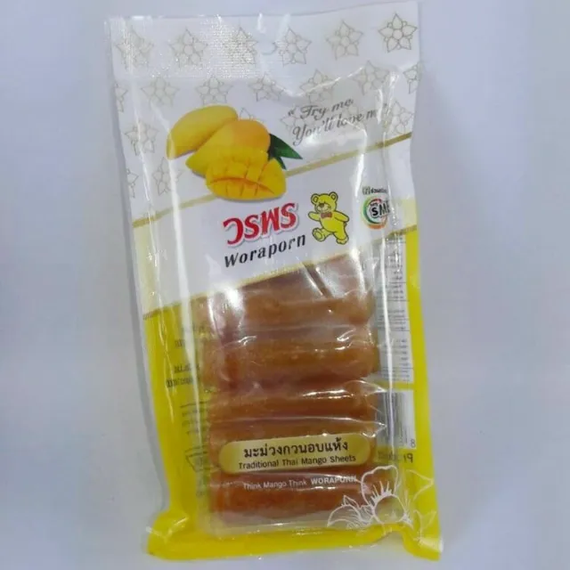Dried Fruit Mango Sheet Roll Thai Delicious Sun Healthy Chewing Sweet Sour Snack