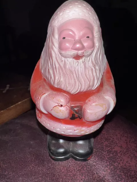 Santa Claus, Rosbro ,Plastic,Santa,Rattle,Ornament Vintage, 1950s Christmas MCM