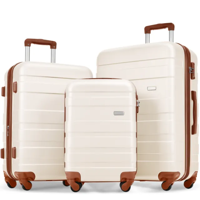 3 Piece Luggage Set ABS Hardshell Lightweight Suitcase Spinner Wheels TSA Lock