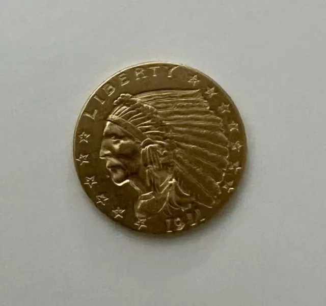 1911 $2.50 Indian Head Quarter Eagle Gold Coin