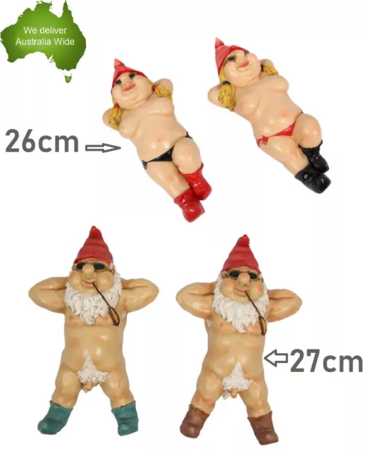 26cm Nudist Garden Gnome Naughty Naked Body Ornament Figurine Statues Xmas Gift